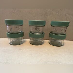 6 Sage Spoonfuls Glass Big Batch 2oz Jars With Lids Baby Food